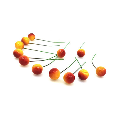 

12pcs Foam Fake Simulation Cherry Christmas Tree Decor Fruit Wreath Ornament Christmas Tree Jewelry Accessories