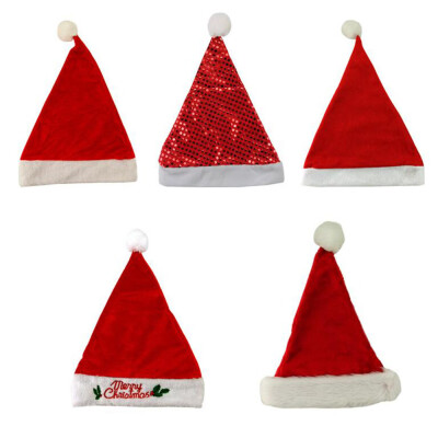 

Tailored 5PC Kids Children Christmas Party Santa Hat Red Cap for Santa Claus Costume