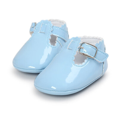

Vintage Toddler Infant Baby Girl Spring PU Solid Color Princess Shoes Anti-slip Crib Shoes Prewalker