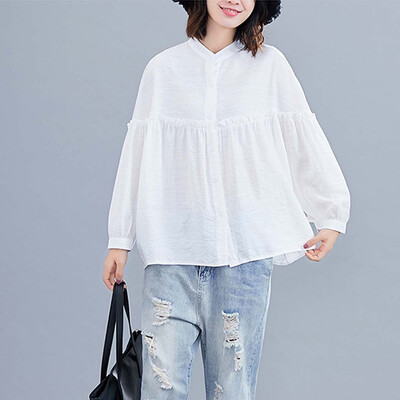 

Tailored Women Retro Literary Casual Long Sleeve Tops Blouse Ladies Autumn Casual Shirt