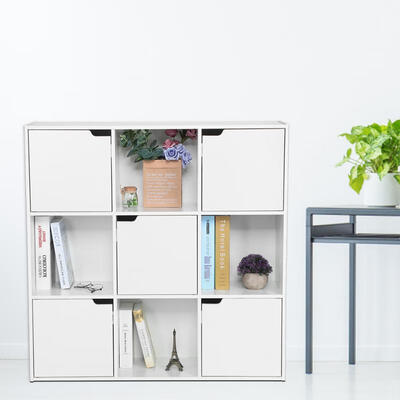 

Greensen Stylish 9 Sections 5 Door Wooden Bookcase Bookshelf Storage Shelf Organizer
