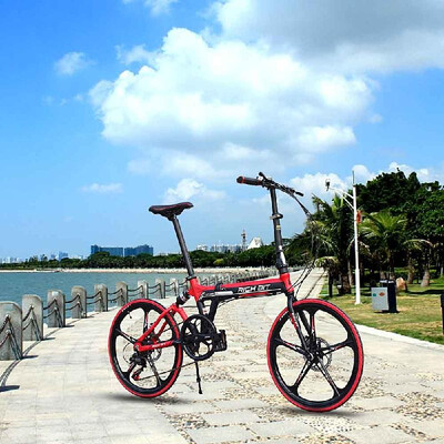 

TOP-023 7 Speeds Suspension Frame 20in 5 Spokes Mini Folding Bike Bicycle Mechanical Disc Brake