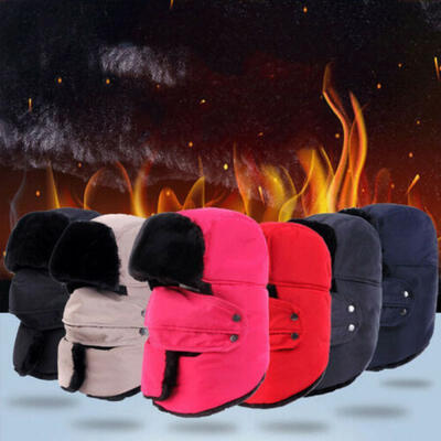 

Mens Women Winter Aviator Trooper Earflap Warm Russian Ski Hat Waterproof Cap