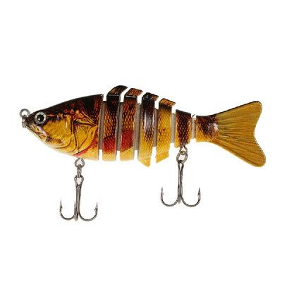 

100mm 13g 39" 7 Segments Multi-Jointed Hard Fishing Lure Life-like Swimbait Crank Bait 2 Treble VMC Hooks