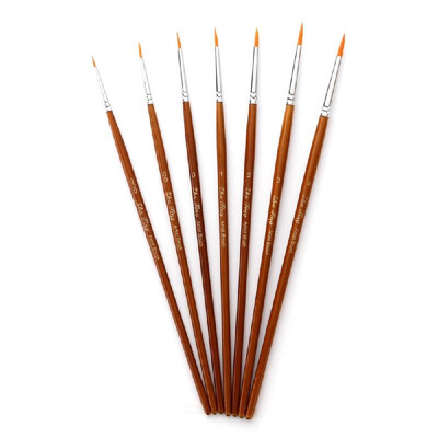

7pcs Draw Paint Brushes Kit Set Artist Paintbrush Nylon Hair Pointed Round Pen Detail Paint Brush for Artist Acrylic Aquarelle Wat
