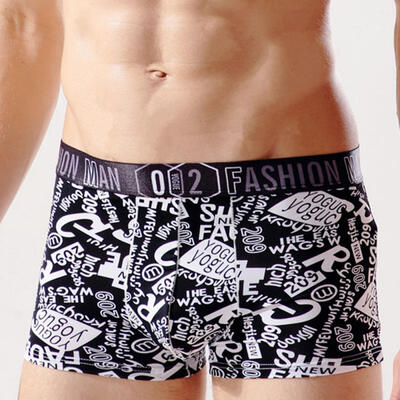

Mens Ice Silk Boxers Stylish Print Boxer Briefs With Pouch
