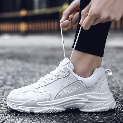 

Summer breathable Korean travel sports white shoes mens shoes plus velvet casual old man running mens high tide shoes