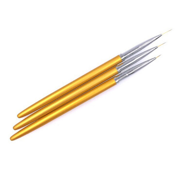 

3pcs Golden Nail Art Lines Painting Pen Nail Tip Drawing Brush Set DIY Tools 3D Design Manicure Drawing Tool Kit