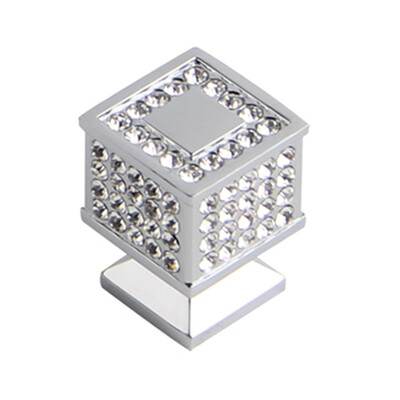 

Crystal Cabinet Dresser Knob Square Gold Diamond Drawer Door Cabinet Knobs Pull Handles for Home Office