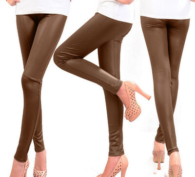 

Tailored Women Stretchy Trousers Skinny High Waist Patchwork Leggings Pencil Pants