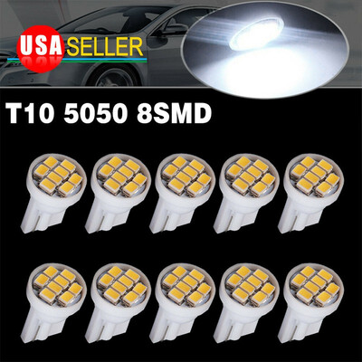 

10x Super White T10 8SMD LED License Plate Dome Light Instrument Bulbs 194 192