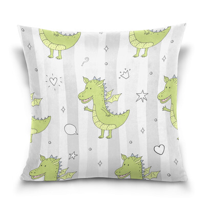 

ALAZA Throw Pillow Cover 16 X 16 inch Cushion Cover with Funny Dragons Printed Pillowcase