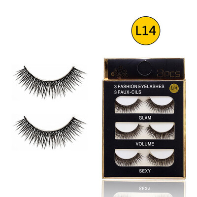 

〖Follure〗Soft 3 Pairs Long Makeup Cross Thick False Eyelashes Eye Lashes Nautral