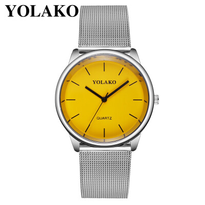 

RM YOLAKO Ladies Stainless Steel Mesh Belt Watch With Simple Mirror Quartz Watch