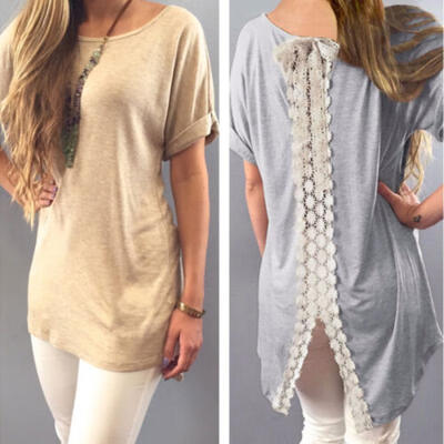 

Fashion Women Summer Short Sleeve Casual Shirt Tops Blouse T-Shirt Plus Size