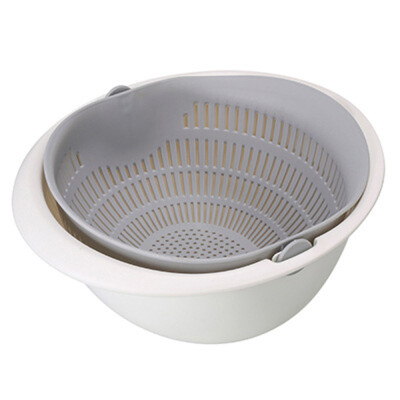 

Gobestart Double Drain Basket Bowl Washing Kitchen Strainer Noodles Vegetables Fruit