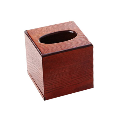 

Toponeto Wood tissue box desktop living room paper tray paper storage box