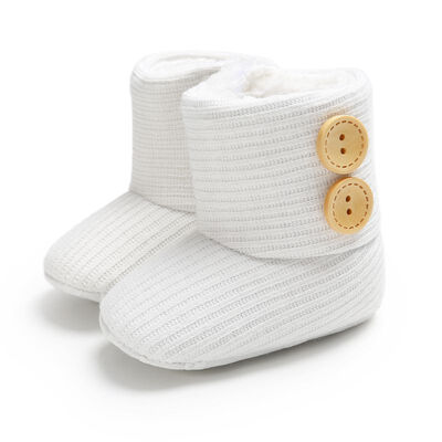 

Infant Girls Shoes Newborn Baby Boots Winter Winter Warm Fur Mid-Length Slip-On Furry Boots 0-18M
