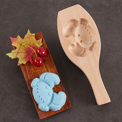 

Toponeto Flower Shapes Handmade Environmental Wooden Mooncake Mold for Ice Making