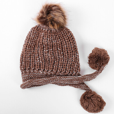 

2019 winter new Korean fashion cute womens Plush knitted hat womens ear protection Hat Wool Hat
