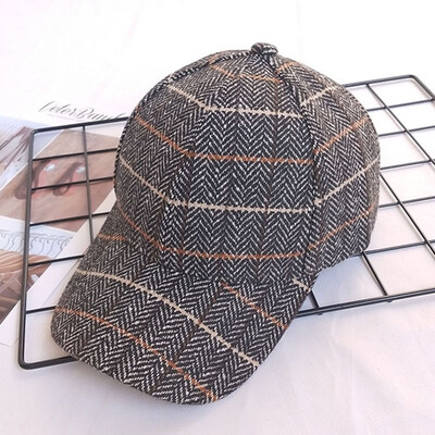 

Autumn&Winter New Thickened Wool Duck Tongue Hat Womens Recreational Ancient Style Baseball Cap Mens Wholesale