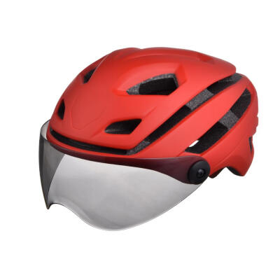 

002 Bicycle Helmet Bike Cycling Adult Adjustable Unisex Safety with Visor Len