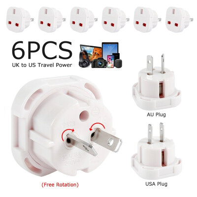 

6PCS Portable Travel Charger Wall Plugs Converter Power Adapter UK To