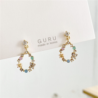 

2019 latest design brand color flower earrings generous minimalist temperament fashion summer gift Korean earrings for women