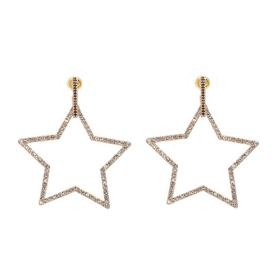 

JURAN 3 Colors Shiny Star Dangle Earrings Minimalist Trendy Drops Earring Rhinestone Geometric Big Brincos Fashion Jewelry