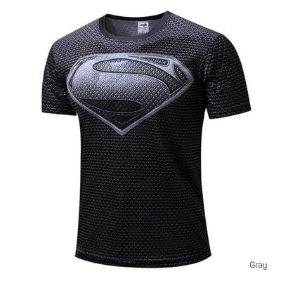 

3D Digital Cartoon Super Man Clothes Printing Casual T-shirt Fashion Round Collar Short Sleeve T-shirts For Men