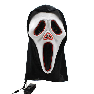 

Portable Halloween Horror Mask Haunted House Bar Party Pretend Latex Mask Devil Skeleton Decorative Mask Glowing Phantom Without C