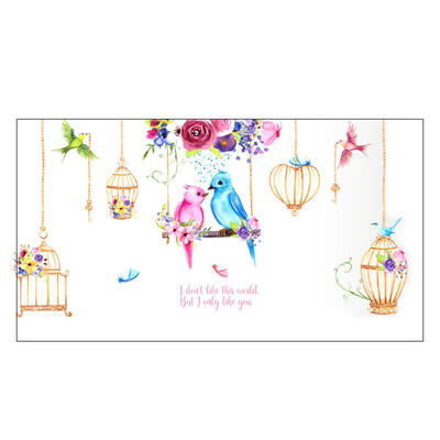 

Creative Wall Stickers Bird Cage Droplight Decals Home Room Decor Ornaments