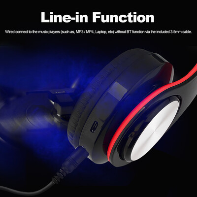 

Wireless Bluetooth Headphones Foldable Over Ear Stereo Music Headsets TF Card MP3 Player FM Radio 35mm Wired Earphone Hands-free
