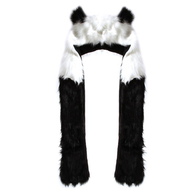 

Hat Scarf Fluffy Plush Cap Ear Hood Shawl Glove Unisex