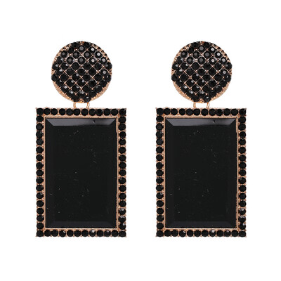 

2019 WOMEN brand square geometric dangle earrings for women big Ethnic statement earrings Fashion jewelry