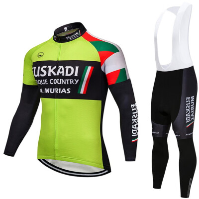 

Cycling jersey 2018 pro team EUSKADI winter thermal fleece bicycle clothing set ropa ciclismo invierno bike jersey bib pants kit