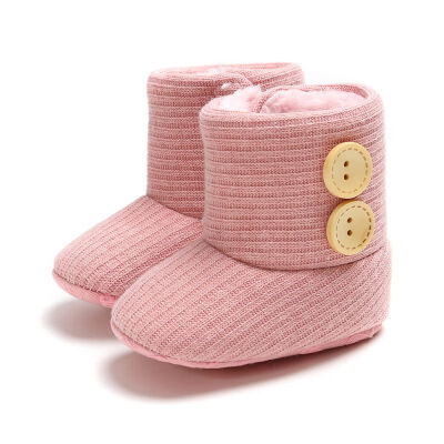 

Infant Girls Shoes Newborn Baby Boots Winter Winter Warm Fur Mid-Length Slip-On Furry Boots 0-18M