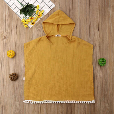 

Toddler Kids Baby Girl Boho Long Cardigan Dress Cape Beach Cover Up Top Blouse
