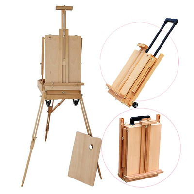 

Ktaxon 2 Pcs French Tripod Drawng Easel Stand Wooden Sketch Box Drawer Storage Portable Wheeled Rolling Folding Artist Paint
