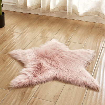 

Gobestart Pentagram floor mat Non Slip Rug Mats Hairy Soft Fluffy Faux Fur Carpet Mat Home