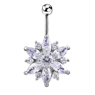 

Exquisite Gemstone-plated Silver-plated Umbilical Ring For Women Gift