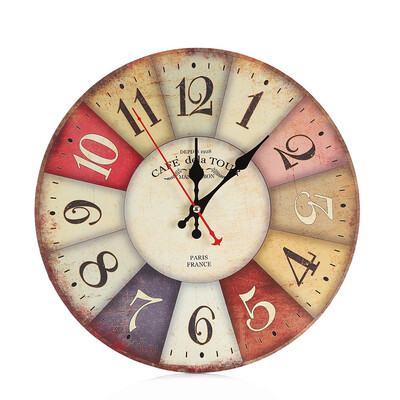 

Gobestart Vintage Style Non-Ticking Silent Antique Wood Wall Clock for Home Kitchen Office