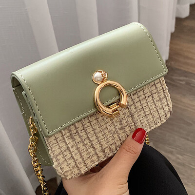

Bags women 2019 new ring buckle Niu Nose flip shoulder slung small fashion chain bag