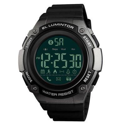 

SKMEI Mens Smart Watch Sports Digital Resin 50 Meter Waterproof Health Monitor Pedometer Dual Time Electronic Watch