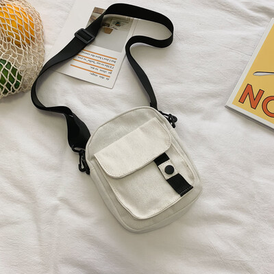 

Small bag female 2019 new temperament retro canvas bag fashion casual simple wild color diagonal shoulder bag