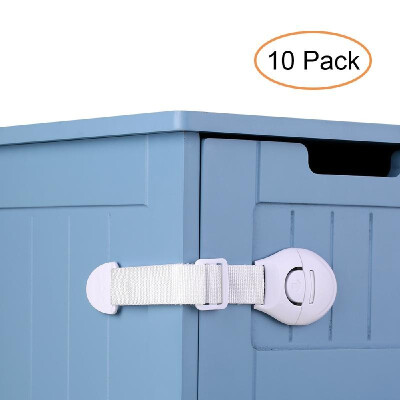 

Beideli Child Safety Adjustable Strap Locks 10 Pack Baby Proofing Multi Use Easy Install with Adhesive No Drilling for Cabinets Dr