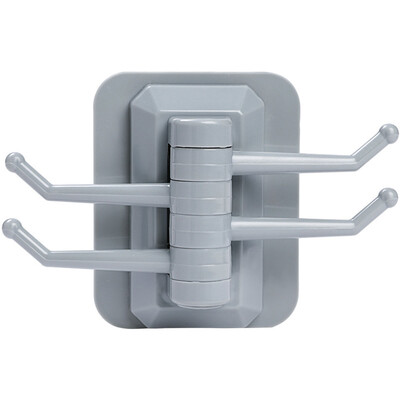 

Gobestart Rotary 4-Hook kitchen bathroom wall rack towel rack without screw&trackless