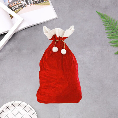 

Tailored Christmas Solid Color Drawstring Beam Storage Bag Red Dense Velvet Gift Bag