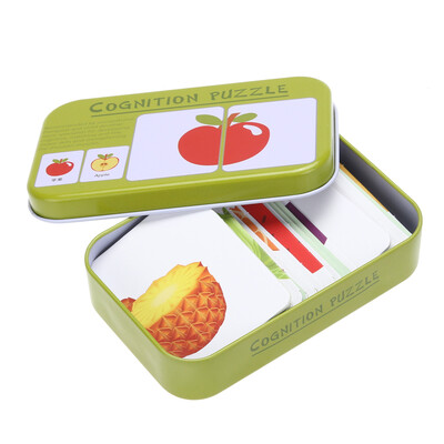 

Babys Kids Child Iron Box Cards Matching Game Preschool Educational Toy