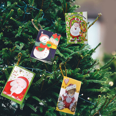 

Tailored Christmas Folding Greeting Cards Xmas Tree Hanging Blessing Tag Ornaments Gift